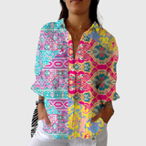 Viola | Leichte farbenfrohe Bluse mit Print