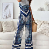 Lilly | Zweiteiliges Set elegant mit top mit Schnürung und Hose urlaubsbereit