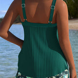 Lena | Zweiteiliger gestreifter Tankini mit Strandshorts