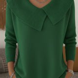 Karolína – Eleganter Strickpullover mit markantem Kragen