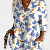 Bluse mit Knöpfen im floralen Muster
