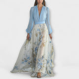 Harper - Maxikleid mit schimmerndem Blumenmuster