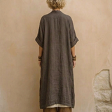 Elisabeth | Dreiteiliges Set aus dunkelgrau und braun mit Tribalprint