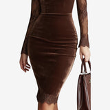 Scaroni™ Midi-Kleid aus Samt